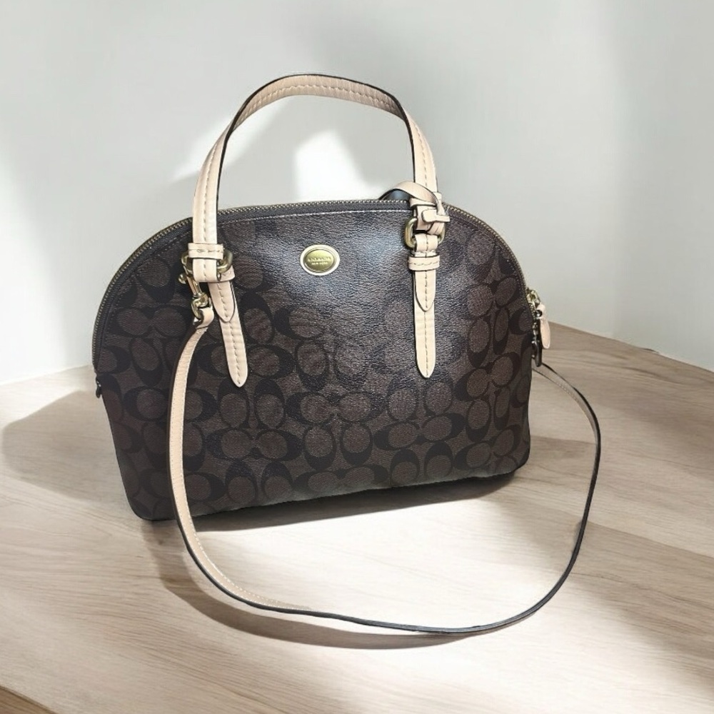 EUC COACH signature Peyton domed Cora satchel brown
